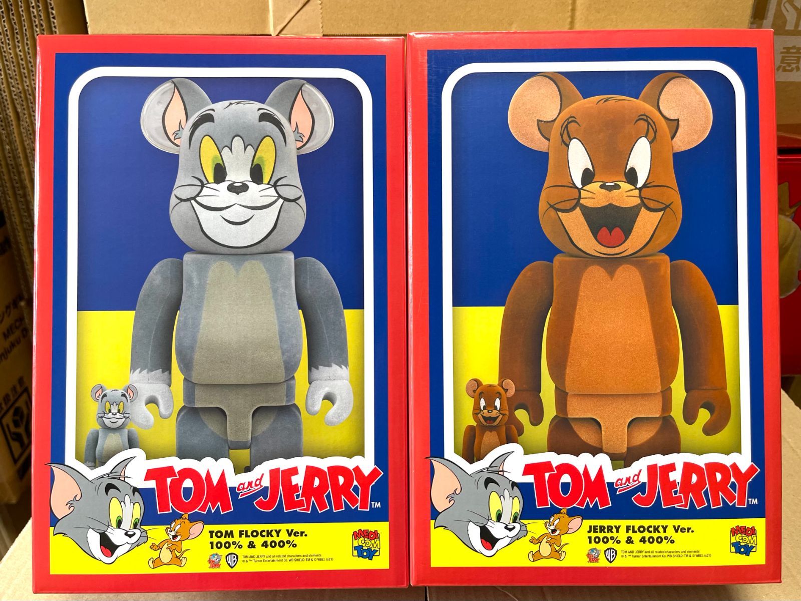 新品　BE@RBRICK TOM AND JERRY FLOCKY Ver. 100% & 400% 2点セット