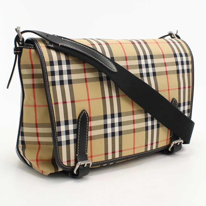 BURBERRY バーバリー メッセンジャーバッグ ノバチェック 4077391 斜め掛け ショルダーバッグ キャンバス【中古】 ユニセックス