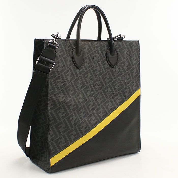 FENDI フェンディ 2WAY ダイヤゴナル 7VA578 トートバッグ PVC/レザー【中古】 メンズ