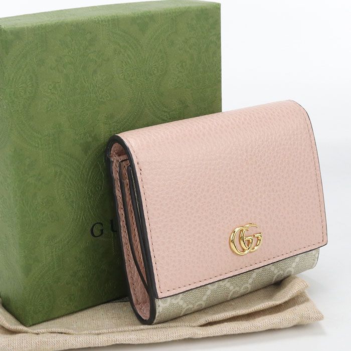 GUCCI グッチ ミディアム ウォレット ダブルG 598587 二つ折り財布 GGスプリーム【中古】 レディース