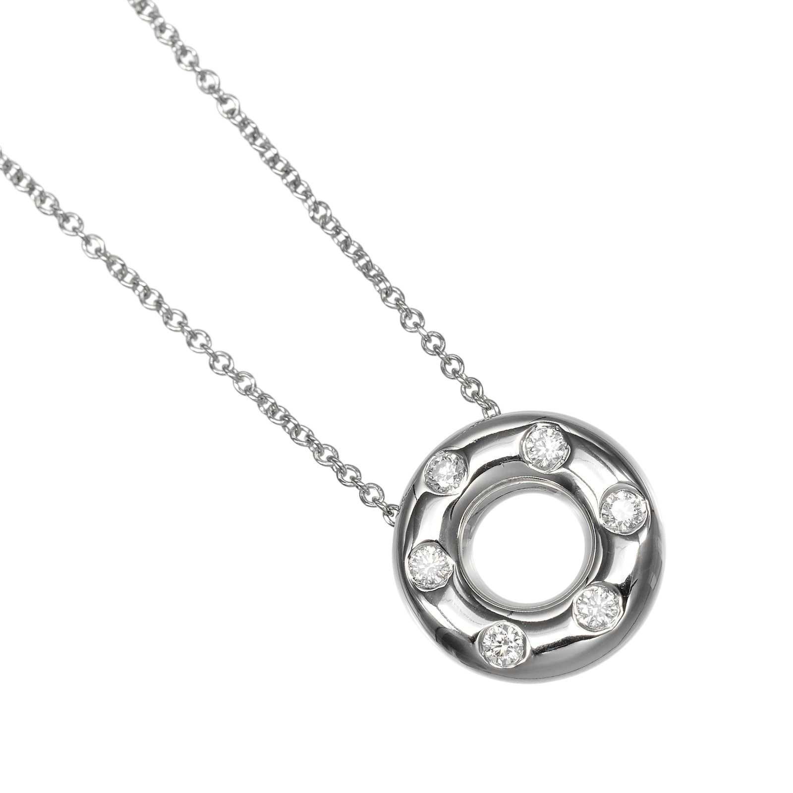【TIFFANY&Co.】ティファニー ドッツ サークル Pt950プラチナ×ダイヤモンド レディース 7.6g ネックレス