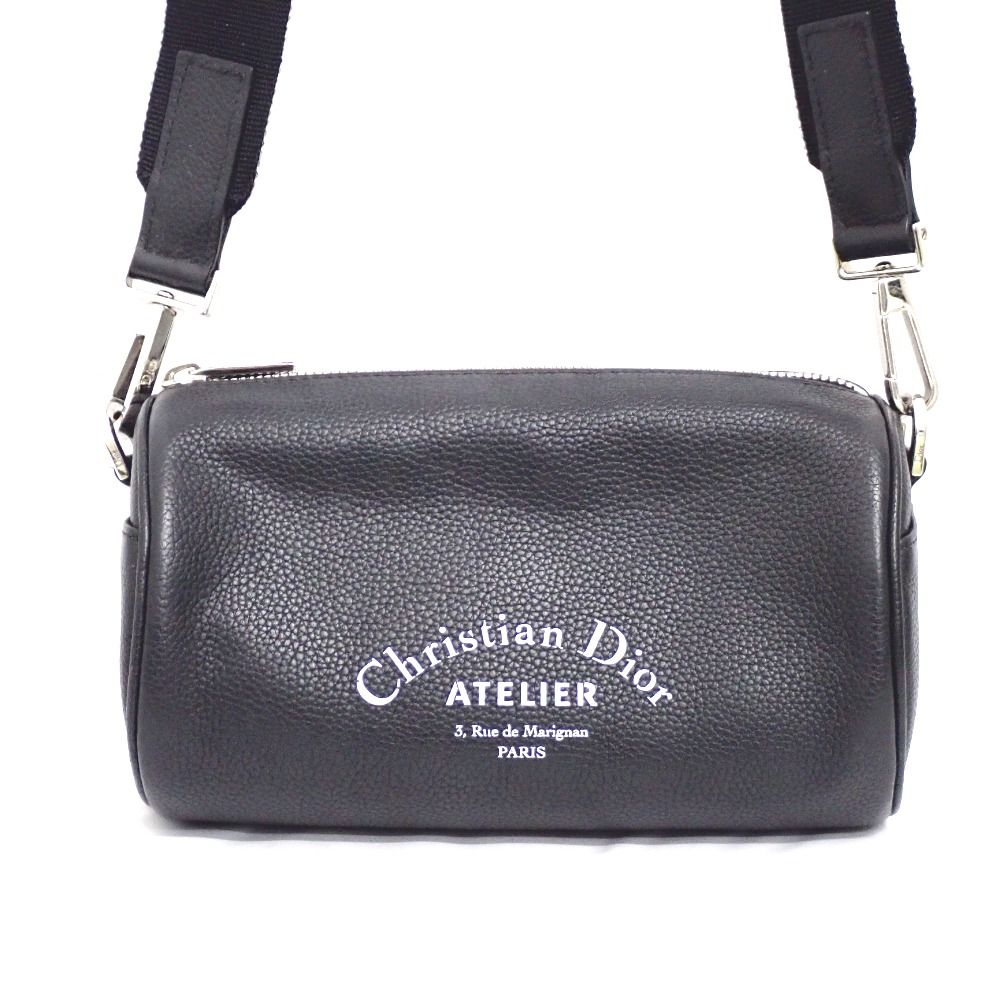 クリスチャンディオール ショルダーバッグ アトリエ ローラーバッグ レザー ブラック ユニセックス Christian Dior NA36991 中古 NA36991 クリスチャンディオール ショルダーバッグ アトリエ ローラー
