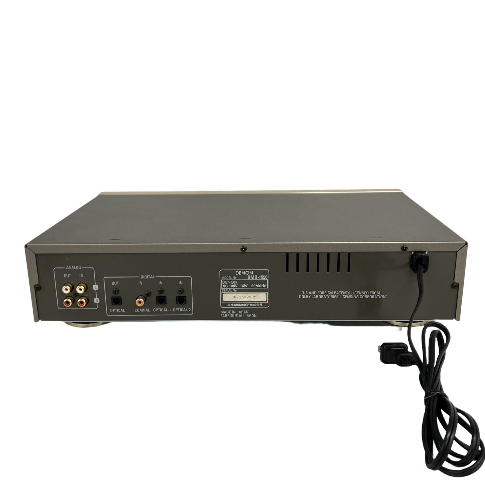 DENON デノン DMD-1550 MDデッキ 音響機材 オーディオ 中古 K11378832