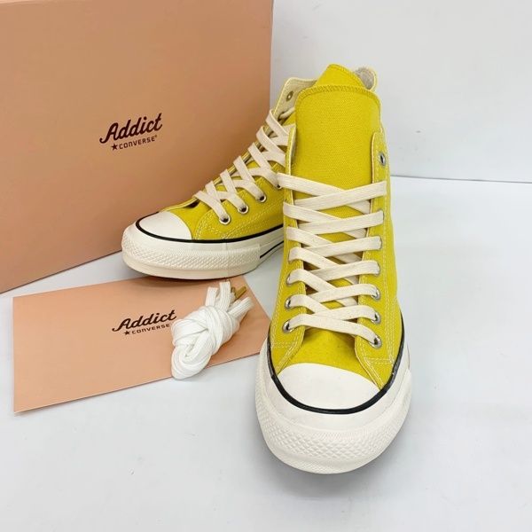 CONVERSE ADDICT コンバースアディクト CHUCK TAYLOR CANVAS HI スニーカー シューズ 1CL573 メンズ 26.5cm マスタード 靴 DF19513■