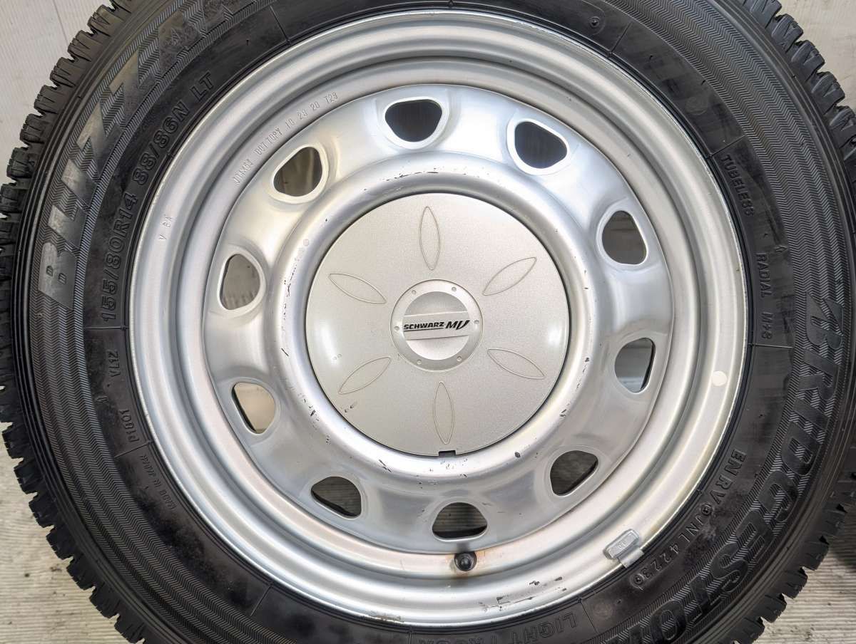 155/80R14 88/86N LT ブリヂストン ブリザック VL1 TOPY V6A 14x5.0 