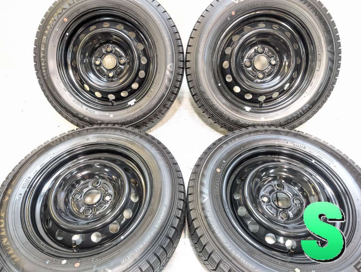 175/70R14 ダンロップ ウィンターマックス 03 L20 14x5.5 100-4穴 中古タイヤ スタッドレスタイヤ ホイールセット 4本セット w14260524006