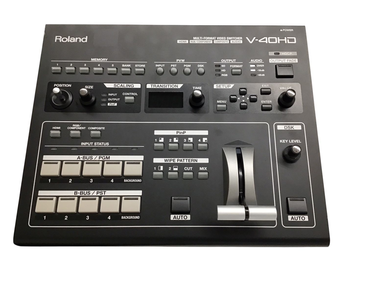 Roland V-40HD＋ハードケース【PVW OUT不具合】ジャンク品 ジャンク品④ INPUT3・INPUT4不具合)】Roland V-40HD ビデオ