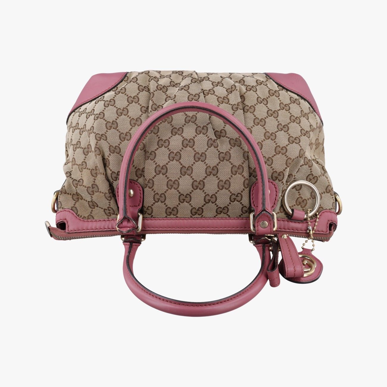 グッチGucciスーキー ベージュ x ピンク キャンバス×レザー 247902