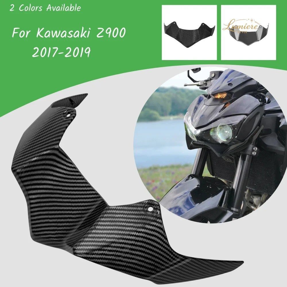 Motorcycle Front Headlight Fairing Beak Cowl Cover Extension Aerodynamic Winglets For Kawasaki Z900 2017 2018 2019 Accessories