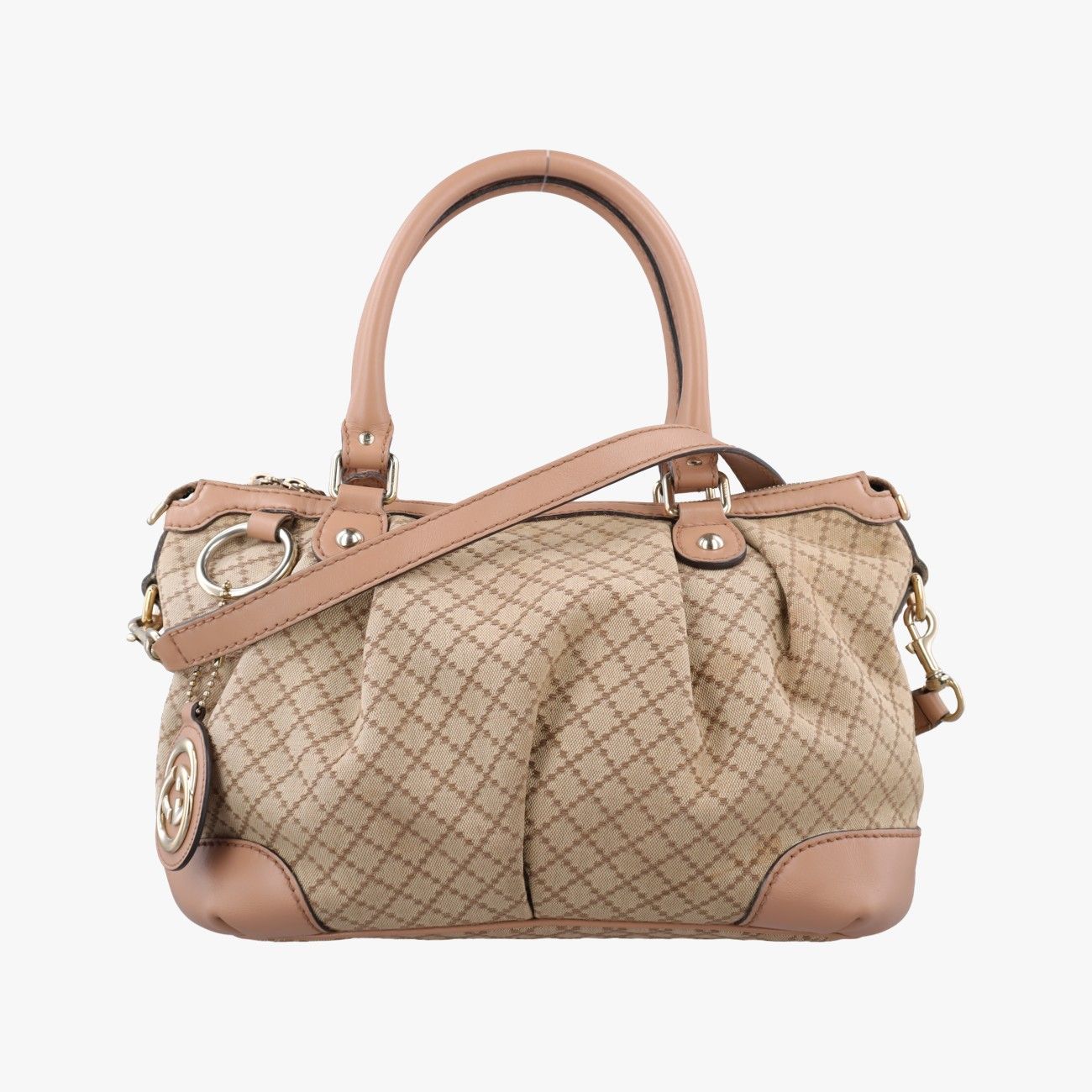 グッチGucciスーキー ベージュ キャンバス x レザー 247902 E9177486