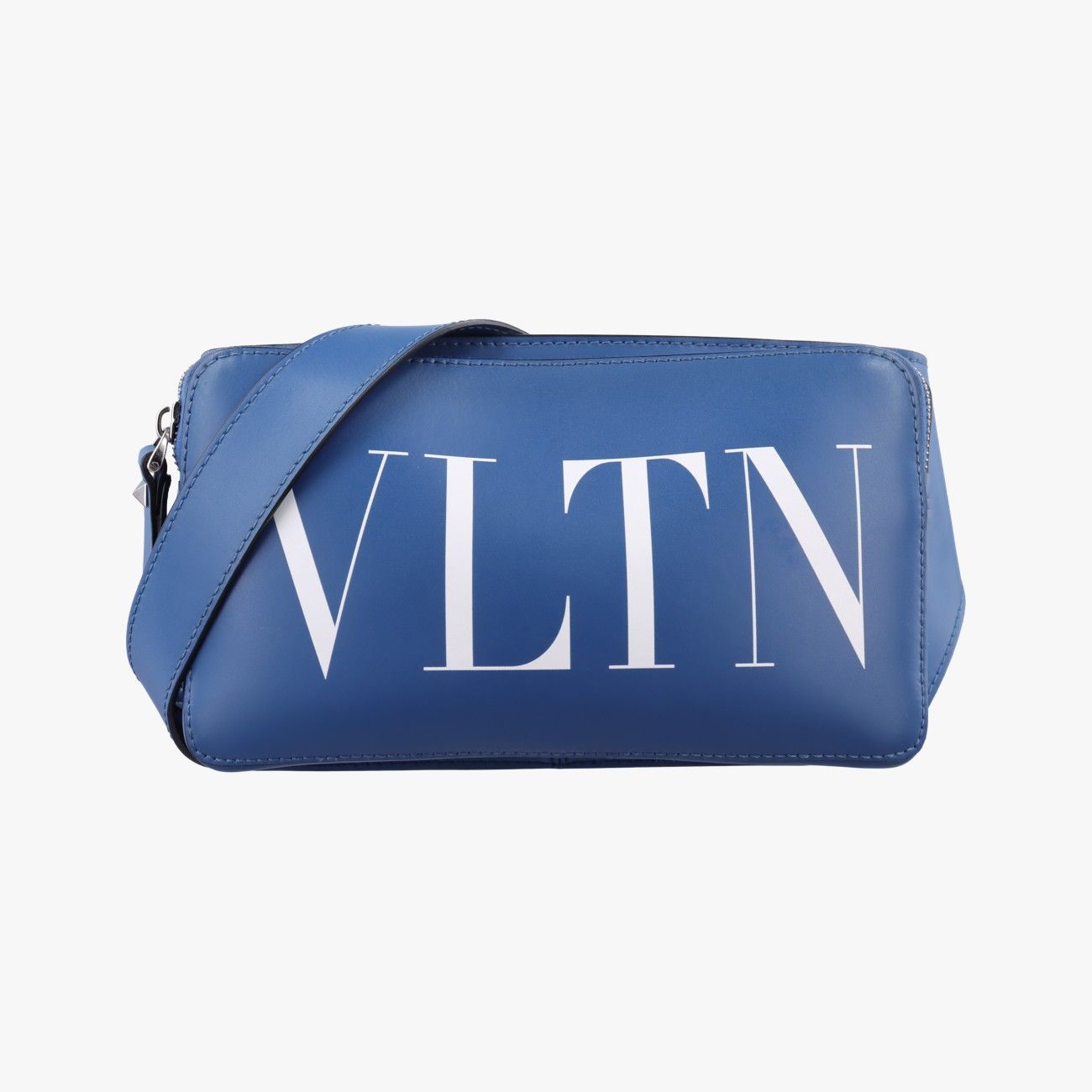 ヴァレンティノValentinoVLTN プリント ブルー レザー