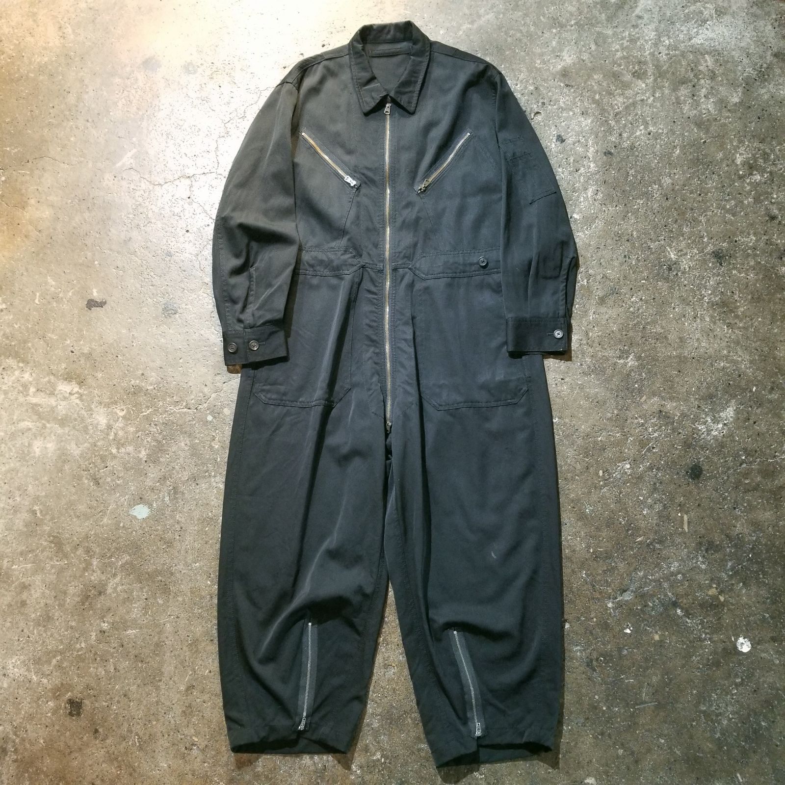 ワイズフォーメン ジャンプスーツ オールインワン ウールギャバ 100番 黒 Y's for men 90s ウールギャバ ジャンプスーツ 1990s ワイズフォーメン