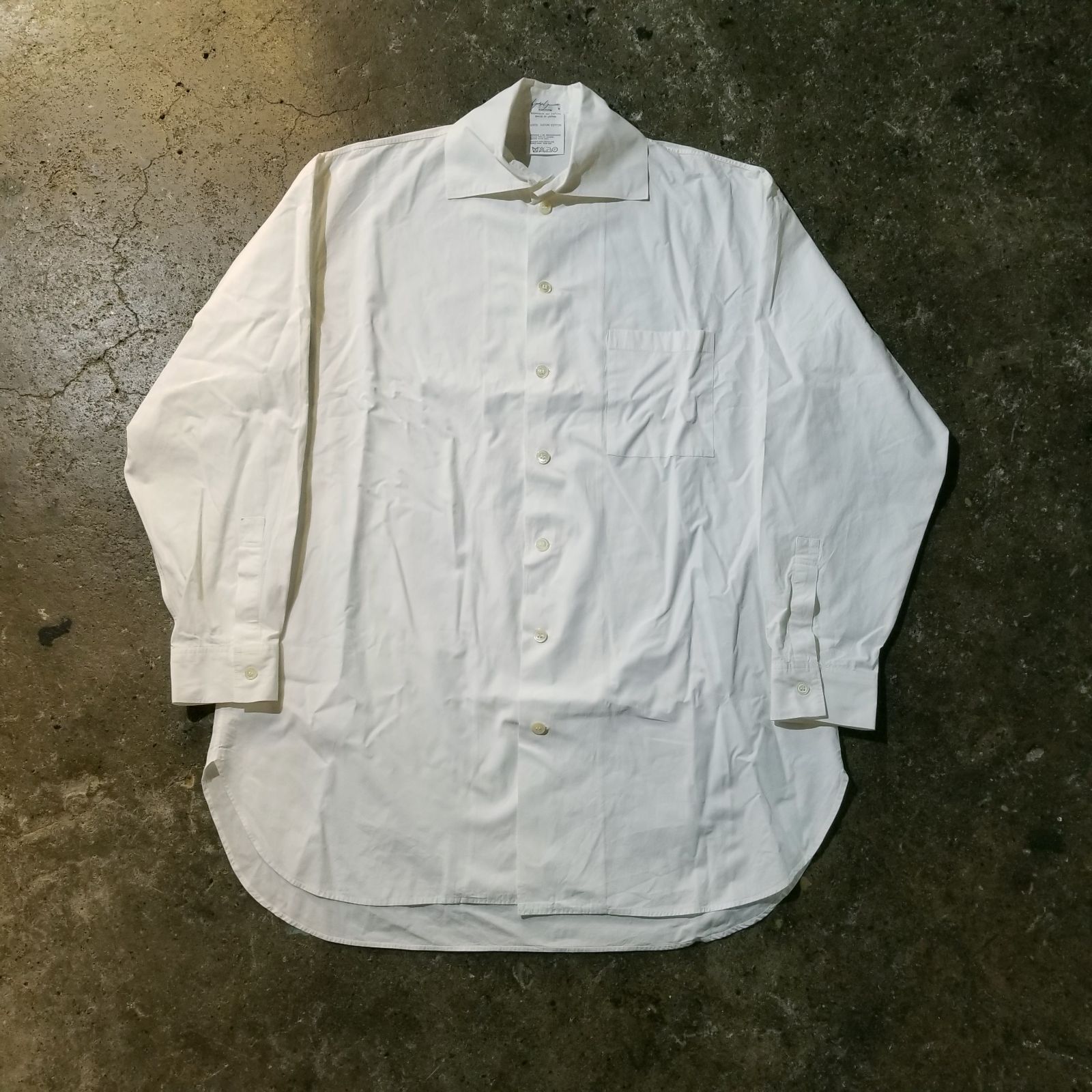 【美品✨】ヨウジヤマモト プールオム オーバーサイズ ロングシャツ ホワイト Yohji Yamamoto POUR HOMME 80s オーバーサイズシャツ ヨウジヤマモト