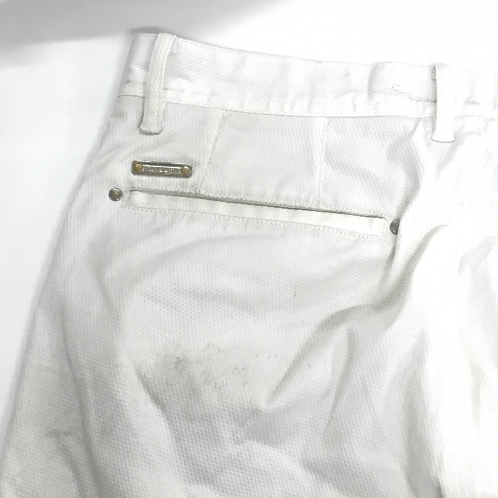 セントアンドリュース パンツ 白 地模様 ロゴ黒 メンズ L ゴルフウェア