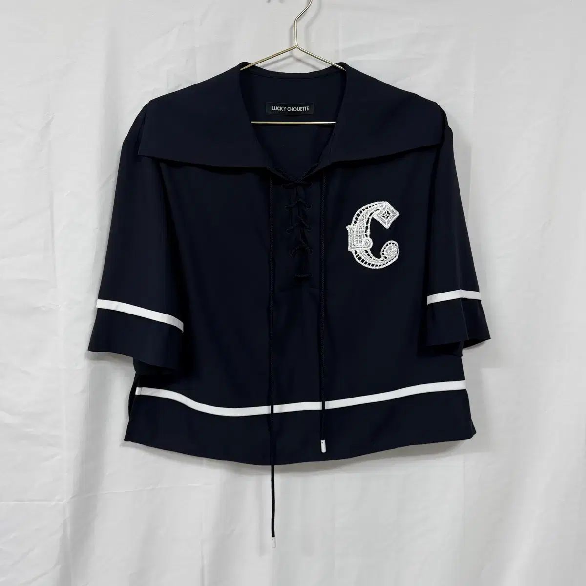 LUCKY CHOUETTE ラッキーシュエトゥ セーラー カラ（カラ） 半袖 ブラウス