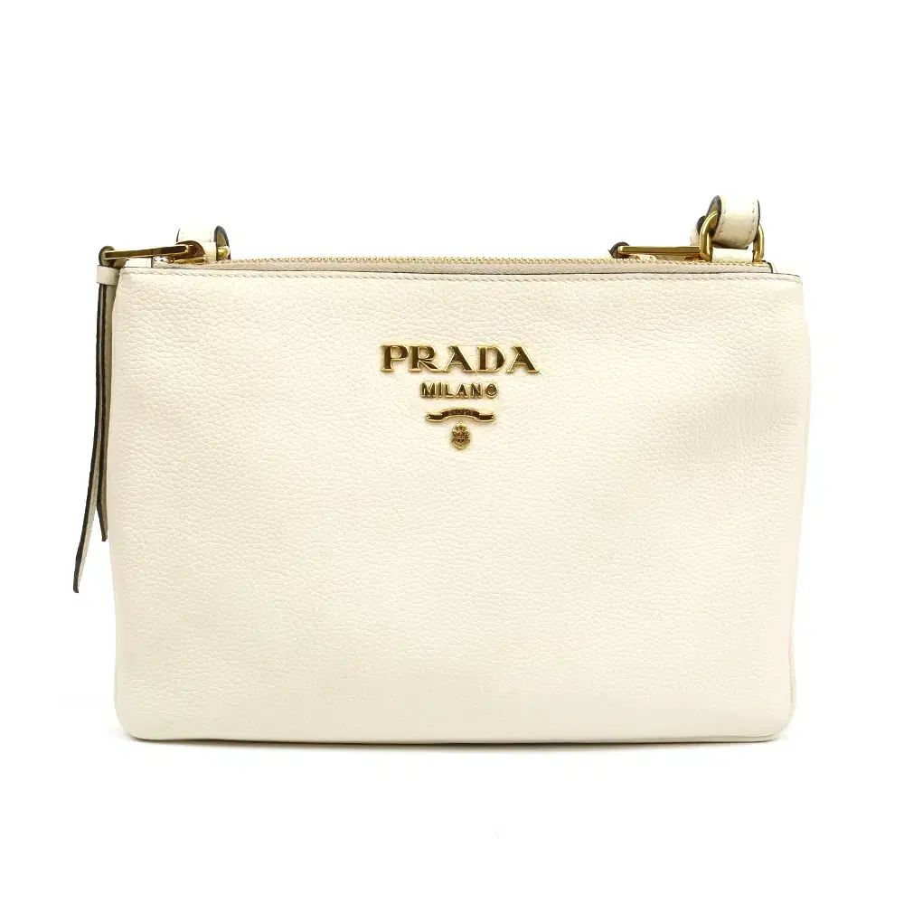 PRADA プラダ VITELLO NIX ダブル ジッパー クロスバッグ