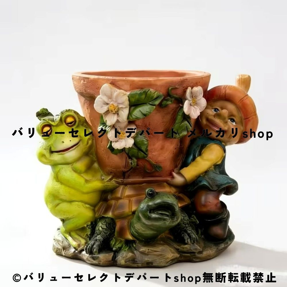 カエル カメ ドワーフ プランター 3in1 動物型植木鉢 多肉植物ポット 樹脂製 フラワーポット アニマルオーナメント サボテン鉢 ミニガーデン 卓上ガーデン テーブルガーデニング かわいい インテリア雑貨 ガーデン雑貨 北欧風 おしゃれ 癒し系