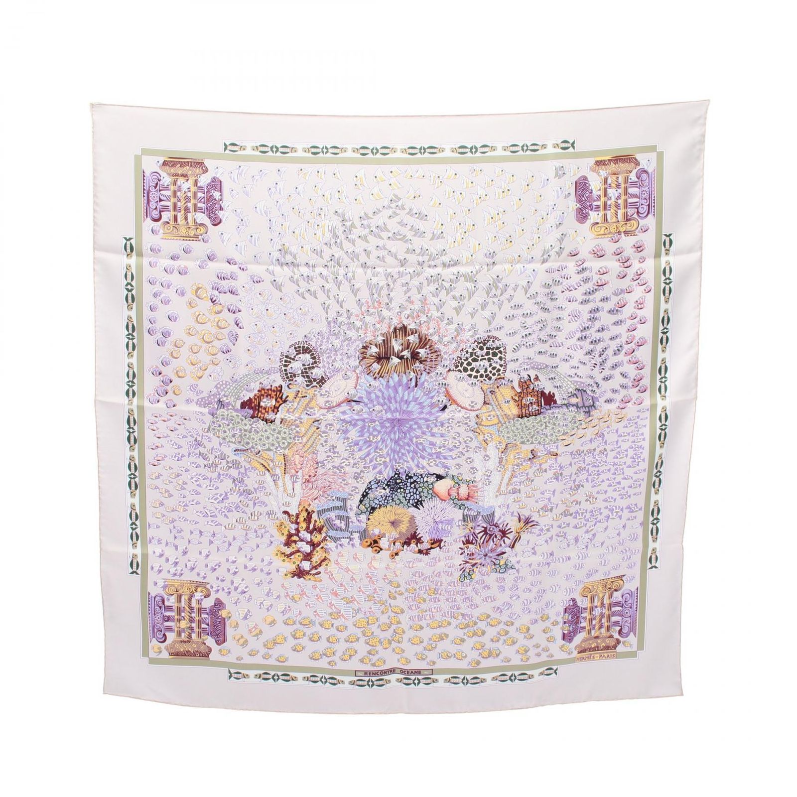 エルメス HERMES スカーフ カレ90 RENCONTRE OCEANE シルク カレ90 レディース Used A