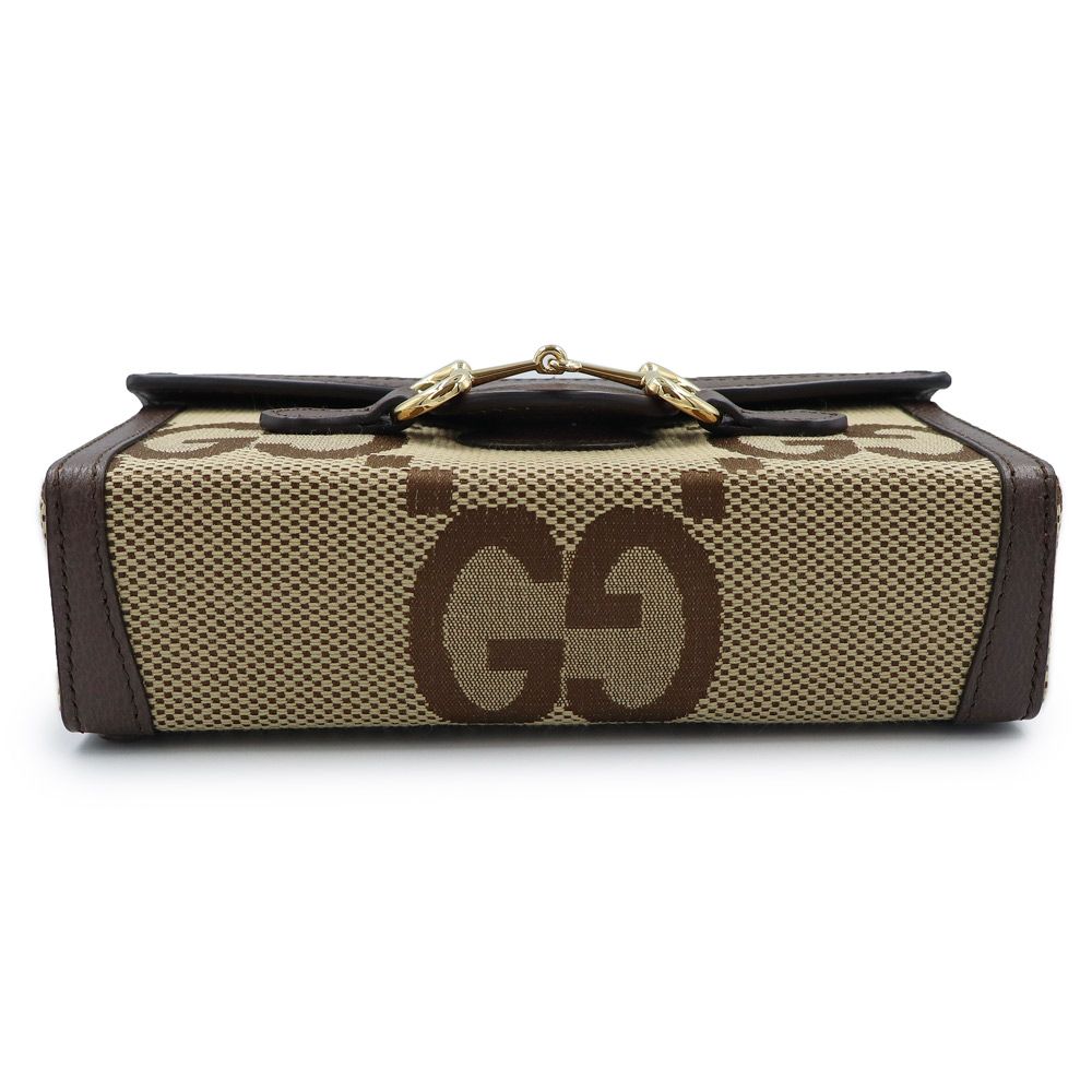 グッチ ‎699296 ショルダーバッグ ベージュ  GUCCI ホースビット1955 GGキャンバス グッチ 699296 ホースビット 1955 ミニ ジャンボGGキャンバス レザー