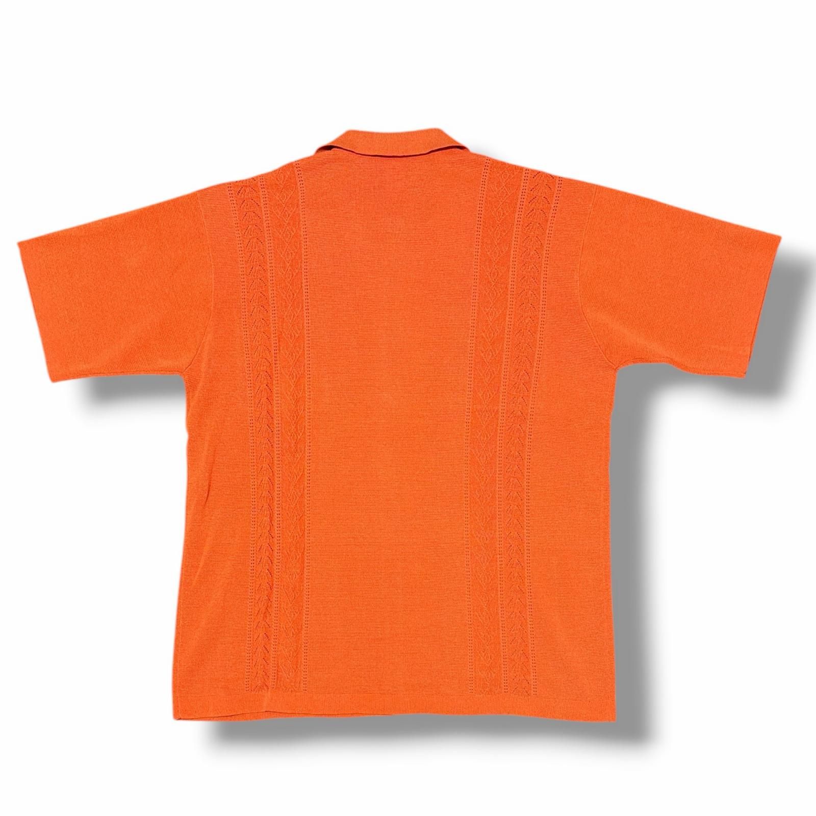 参考上代36300円 MEIAS LINEN MIX CUBA KNIT SHIRTS リネンミックス