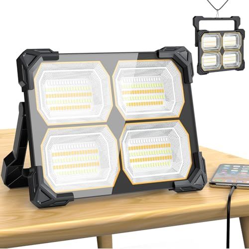 【極高輝・点灯15~30時間】TANKAO 投光器 充電式 led 作業灯 300W 明るさ26000ルーメン 屋外 超高輝 26000mAh大容量電池 残量表示 5種類点灯モード 最強 ワークライト 耐塵耐水 便携式 太陽光発電 磁気設計 3589759c