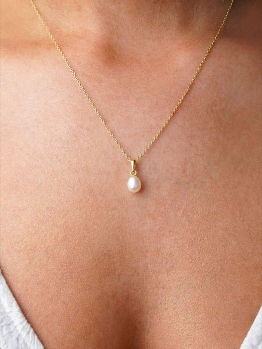ジュエリー レディース ネックレス ペンダントネックレス 1個 S925スターリングシルバー 天然淡水パール花嫁ネックレス、エレガントな女性の結婚式ジュエリー