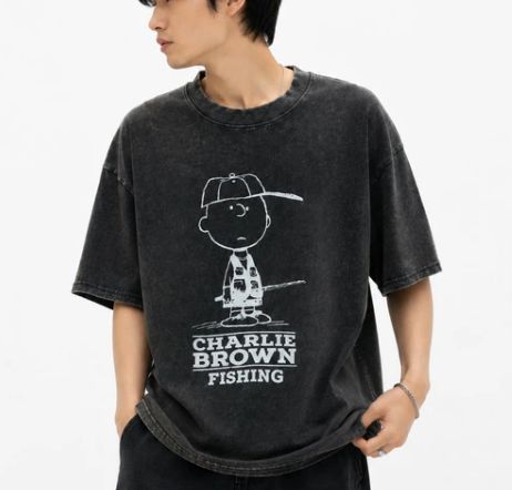 新品 26年春夏 新作 LUMBER チャーリーブラウン フィッシング Tシャツ