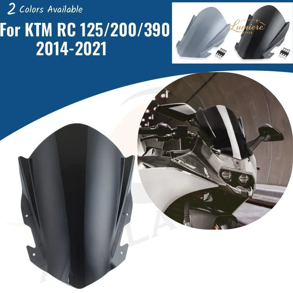Motorcycle Front Screen Wind Shield Accessories For KTM RC125 RC200 RC390 2014-2021 RC 390 Windshield Windscreen Air Deflector