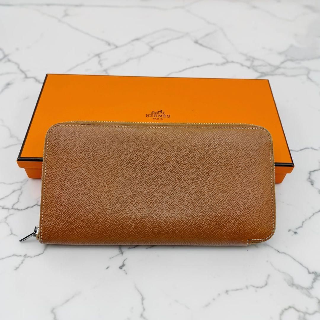 ⭐️良品⭐️ エルメス 長財布 アザップロング シルクイン ブラウン