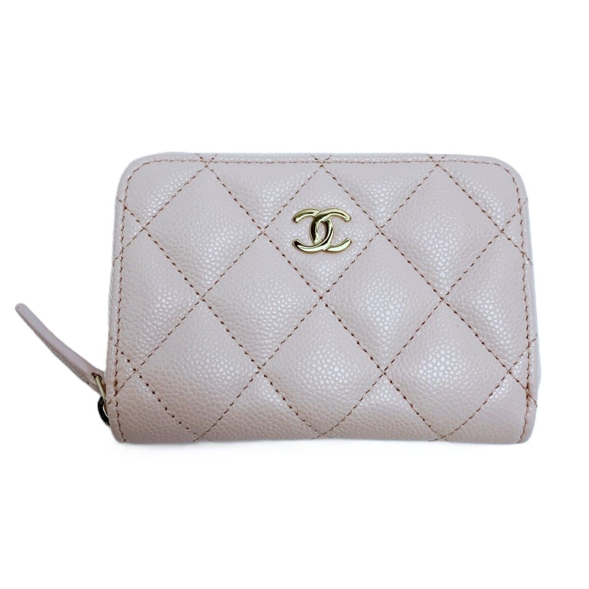 CHANEL シャネル コインケース マトラッセ キャビアスキン AP0216 ピンク 財布 ゴールド金具