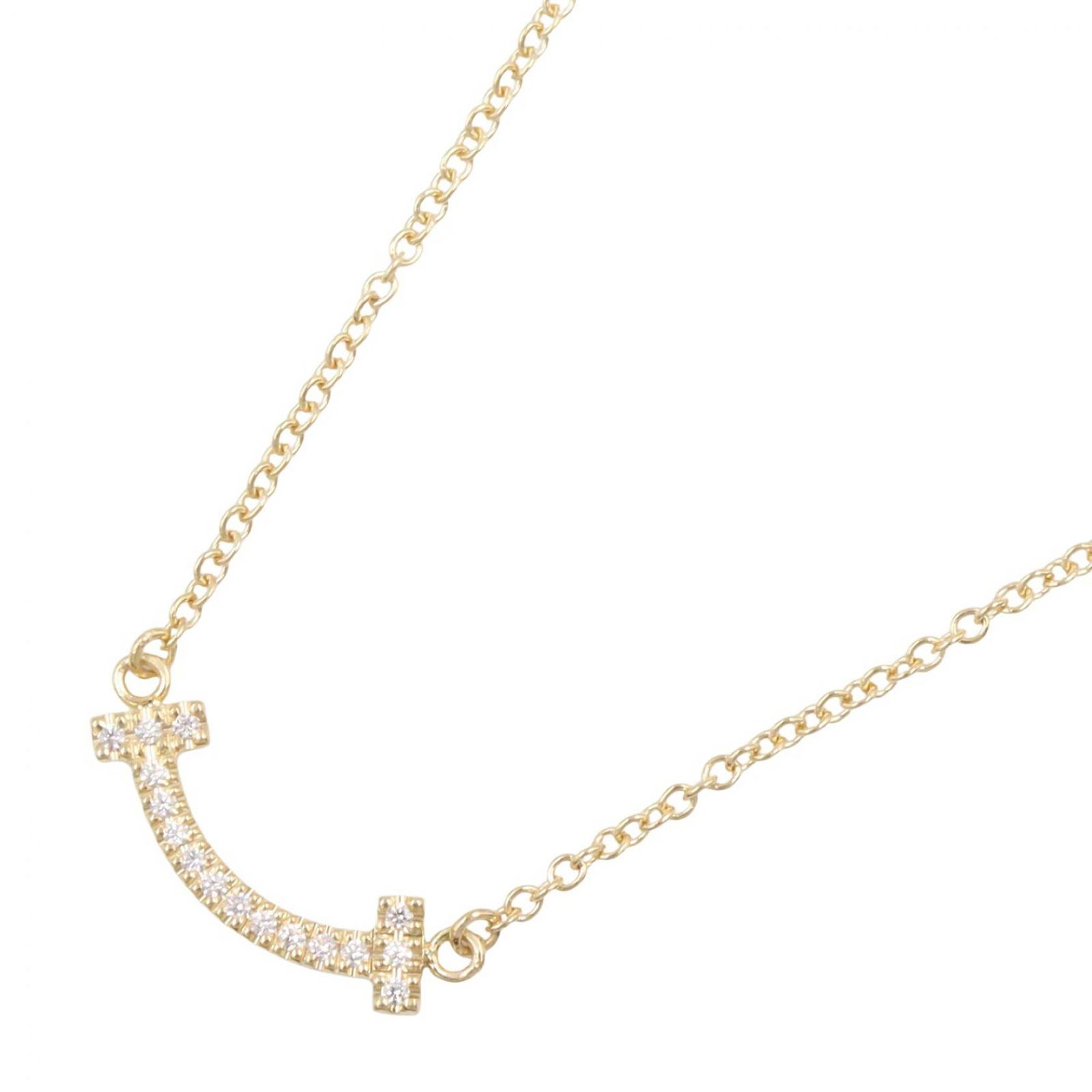 ティファニー TIFFANY＆CO ネックレス Tスマイル ミニ ダイヤ ネックレス 62617683 首回り40.5/45㎝ K18（イエローゴールド） ダイヤモンド Tスマイル ミニ ダイヤ ネックレス