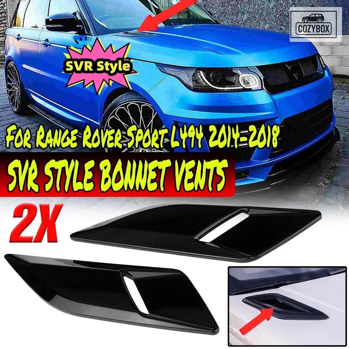 SVR スタイルペアボンネットエアアウトレット トリム装飾 カバー ランドローバー レン