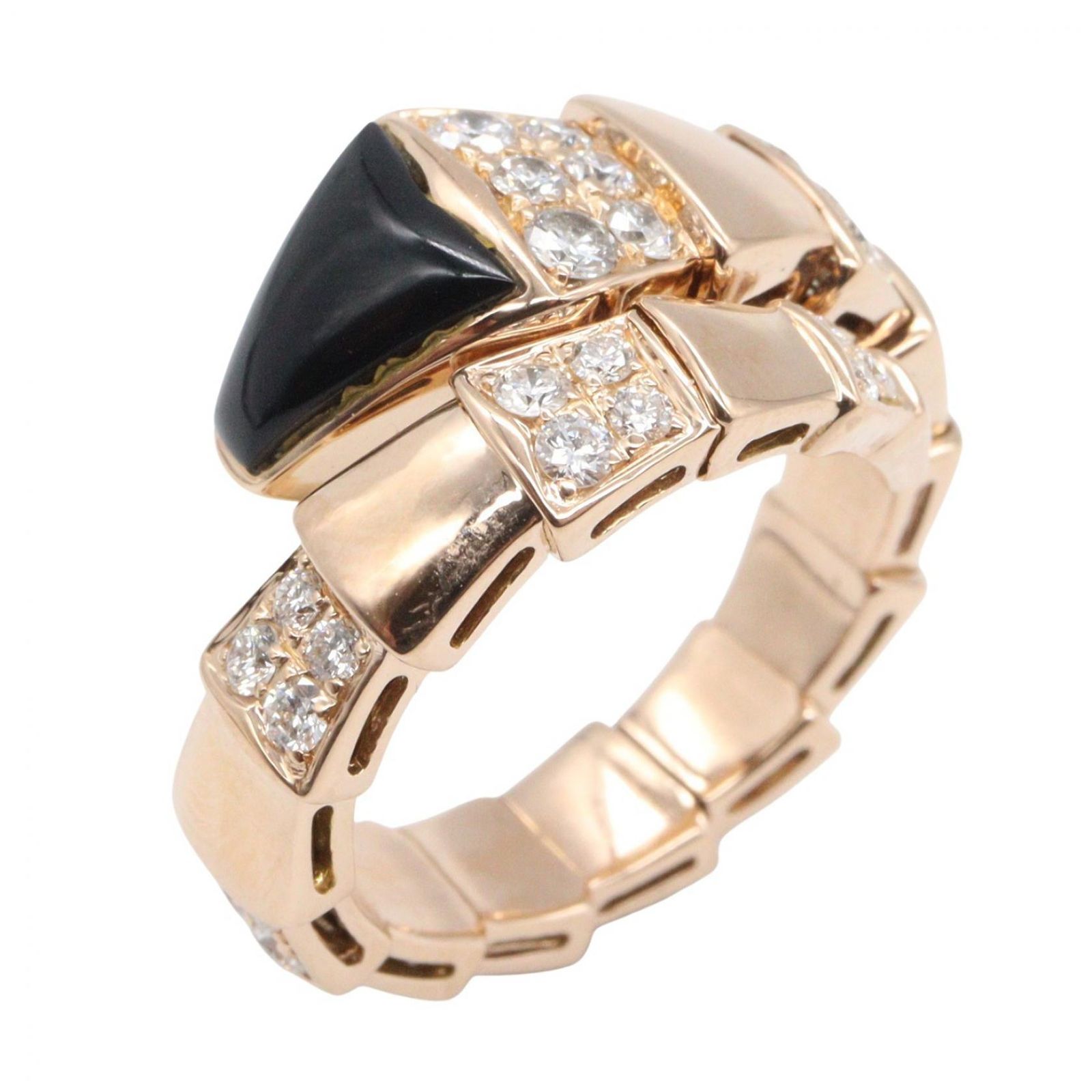 ブルガリ BVLGARI リング・指輪 セルペンティ オニキス ダイヤ リング M K18PG（ピンクゴールド） ダイヤモンド セルペンティ オニキス ダイヤ リング M レディース