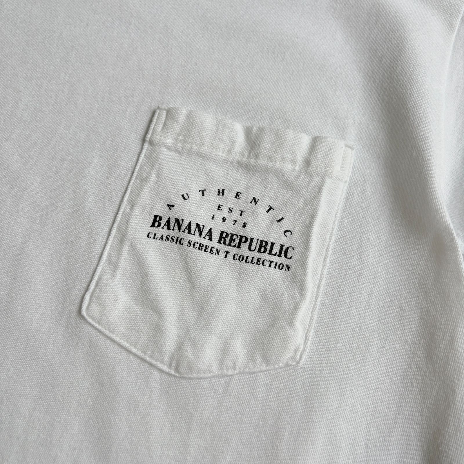 90s USA製 BANANA REPUBLIC World map Printed Pocket T-shirt 【 pink