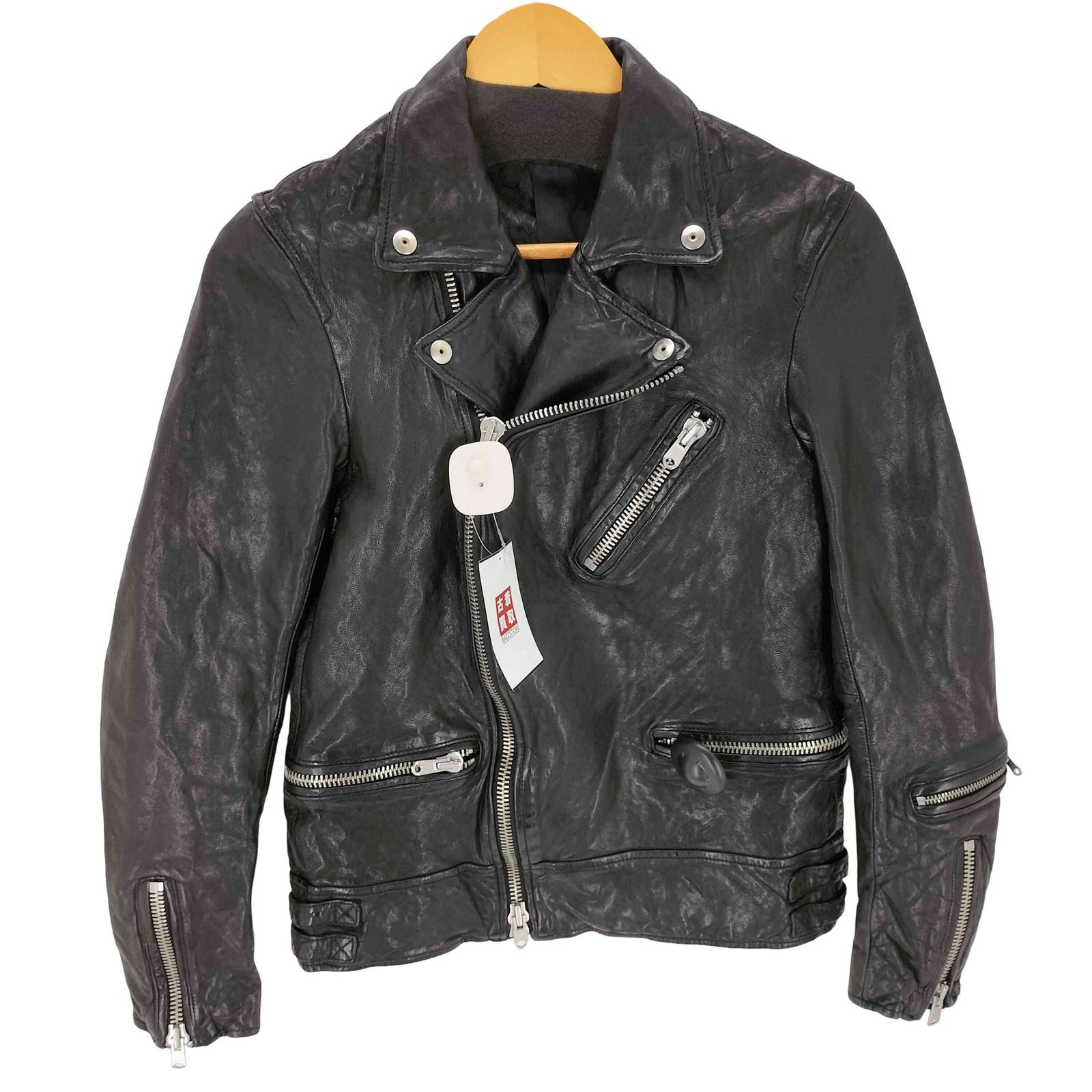 フーガ FUGA LAMB LEATHER EXISTENCIA ラムレザーダブルライダースジャケット Y2K グランジ メンズ 44