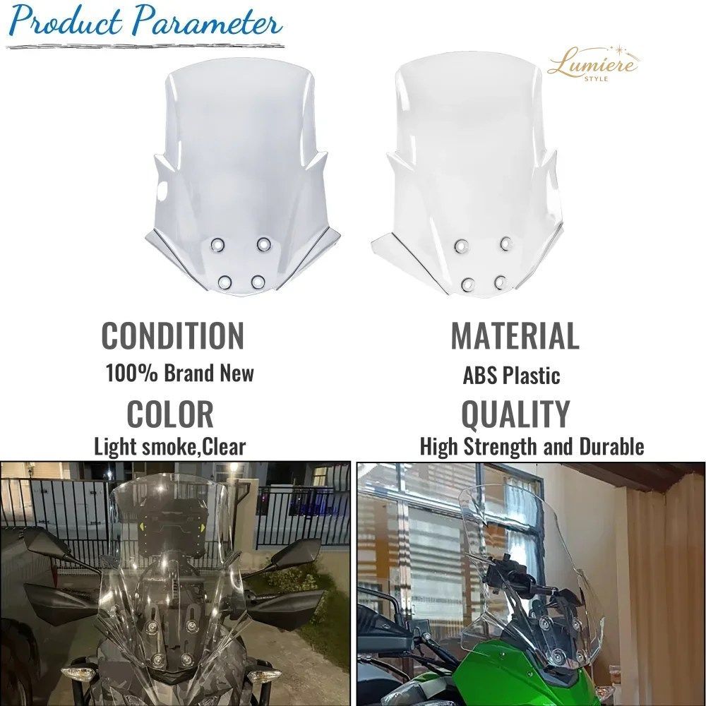 For Kawasaki Versys X-300 VERSYS-X 300 2017-2024 2022 2021 2020 Windscreen Touring Fairing Windshield Wind Deflector Versys X300