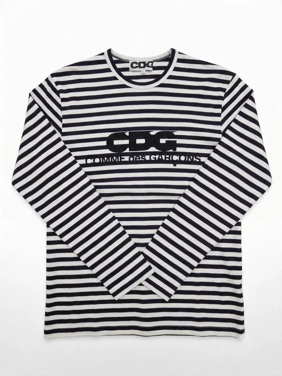 CDG コム・デ・ギャルソン ボーダー柄 長袖 Tシャツ ブラック XL