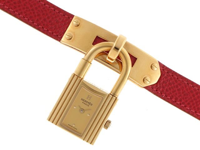 HERMES エルメス ケリーウォッチ KE1.201 腕時計 GP/レザー レッド