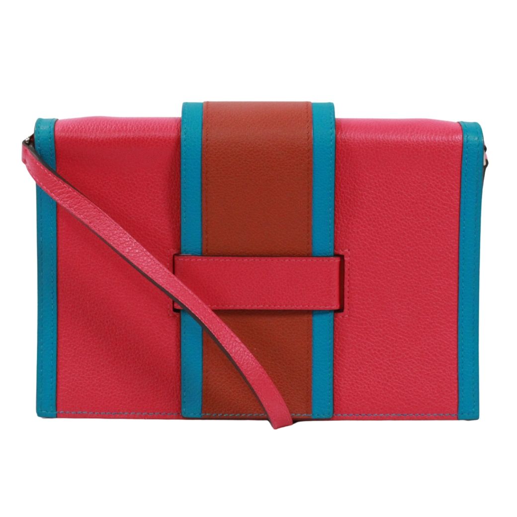 HERMES エルメス Hパッサン ショルダーバッグ トゴ ピンク/ブルー/ブラウン Y刻印【中古】 レディース