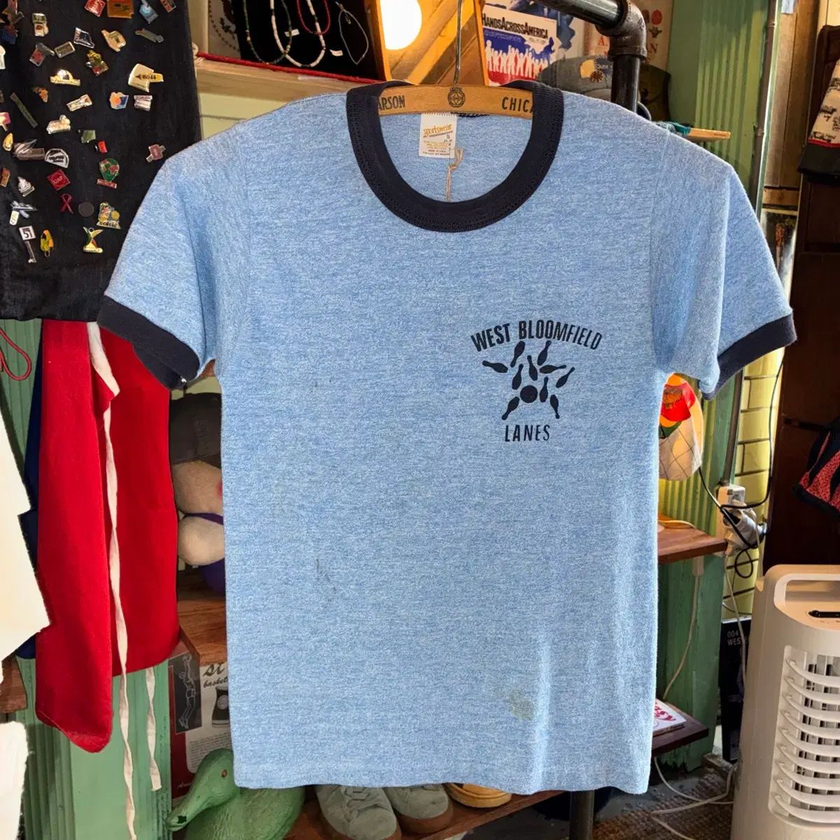 70 80s West Bloomfield Lanes リンガーTシャツ