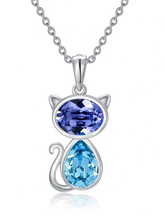 ジュエリー レディース ネックレス ペンダントネックレス S925スターリングシルバー かわいい猫ペンダントネックレス、女性に使いやすいジュエリー、誕生日、卒業、クリスマス、新年のプレゼントに最適