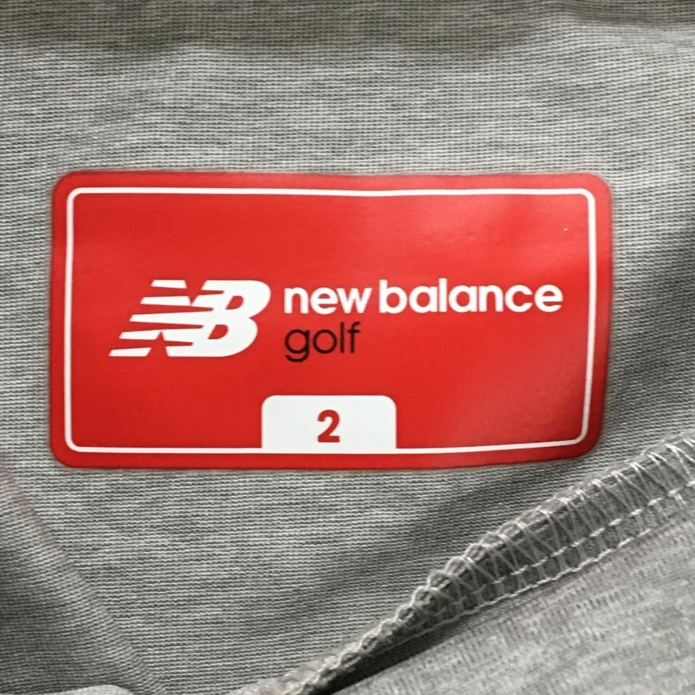 超美品】ニューバランスゴルフ 半袖ハイネックシャツ 杢グレー ロゴ