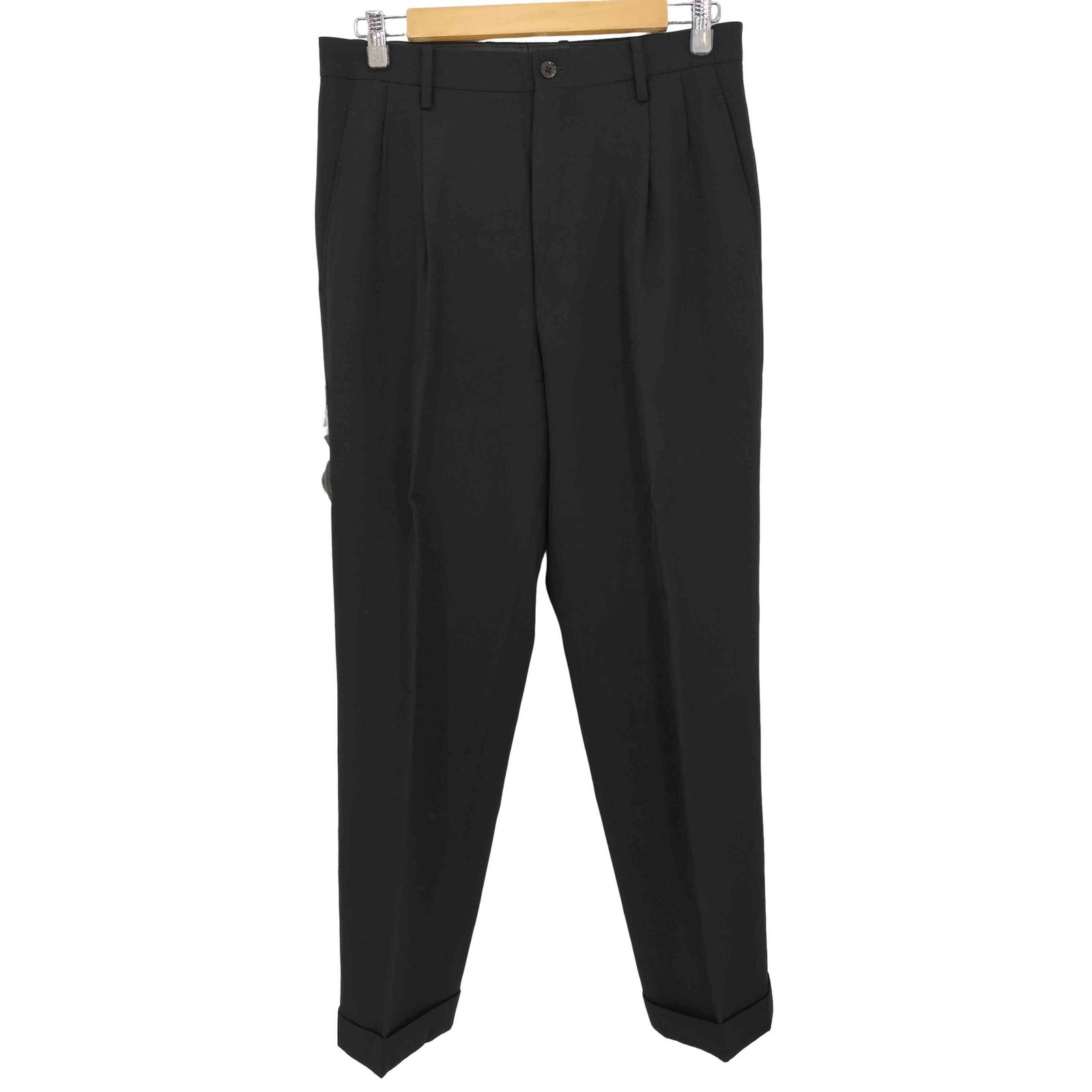 ヨウジヤマモトプールオム Yohji Yamamoto POUR HOMME 13ss ウールギャバ 2タック センタープレス スラックス メンズ JPN：3