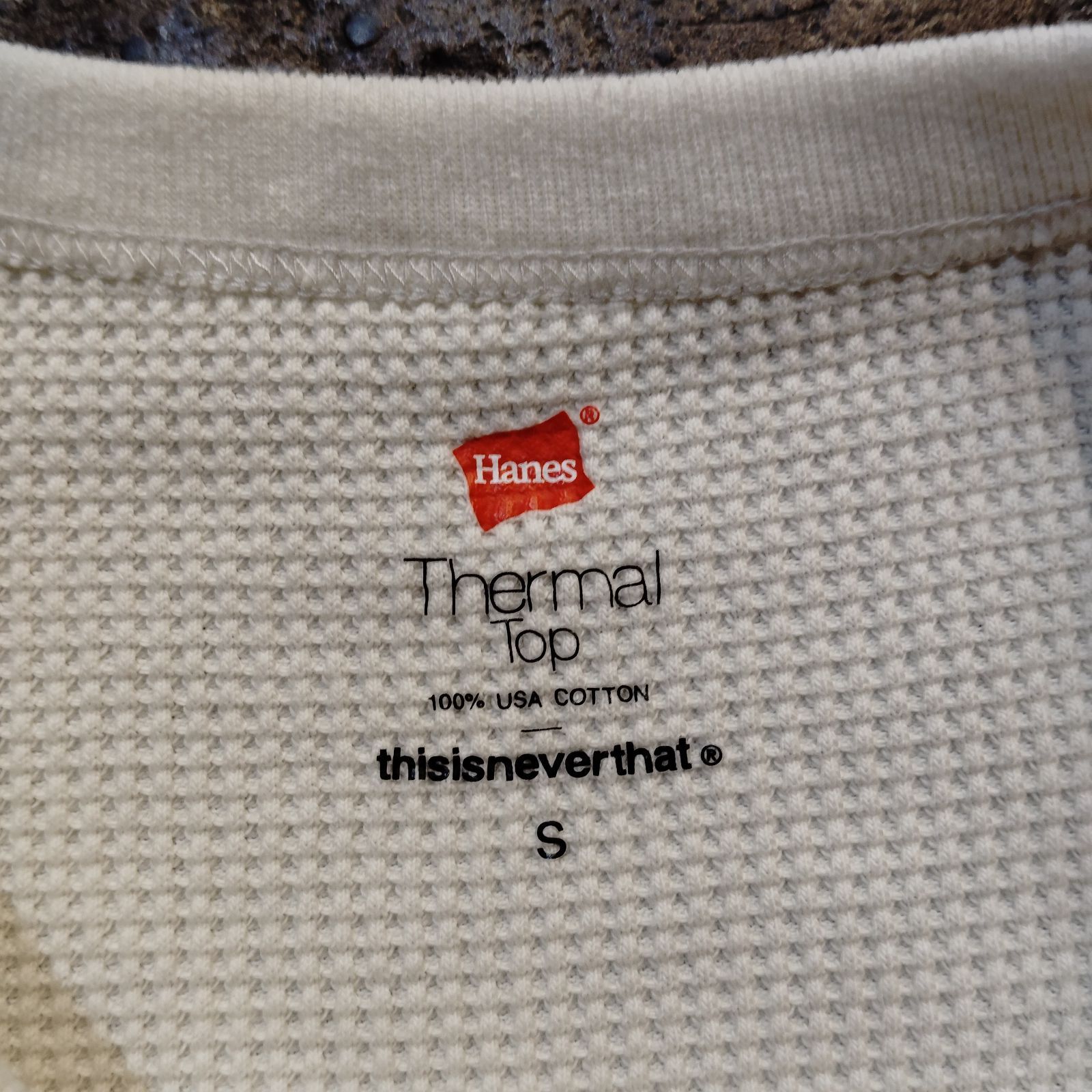 thisisneverthat × Hanes TNT Hanes Thermal Top Off White サーマル
