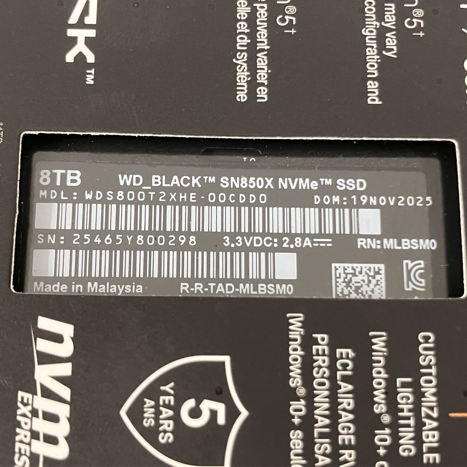 Sandisk WD_Black SN850X 8TB SSD 未使用品 - メルカリ