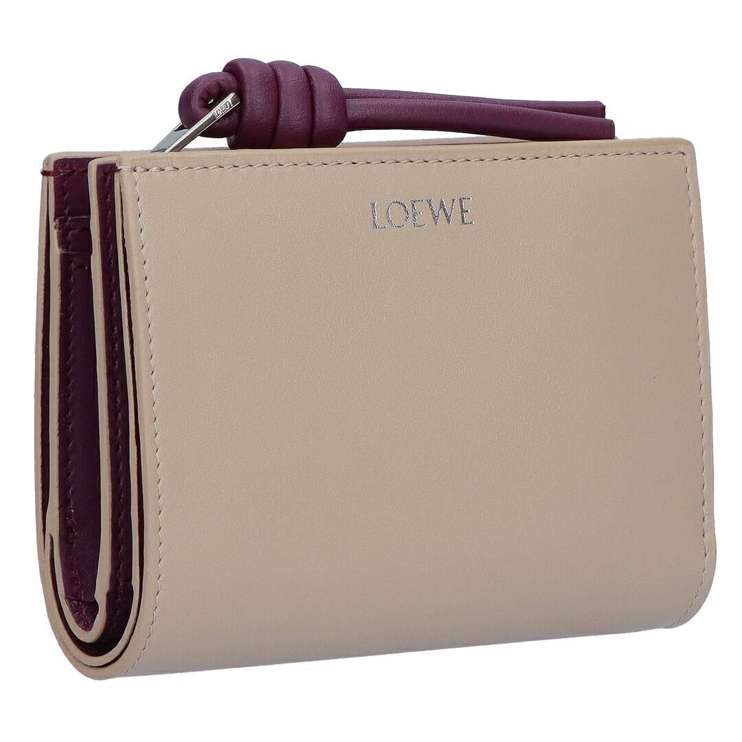 ロエベ LOEWE 折財布 二つ折り財布 ノット コンパクト ウォレット CEM1NCWX01 0060 CLAY/PLUM