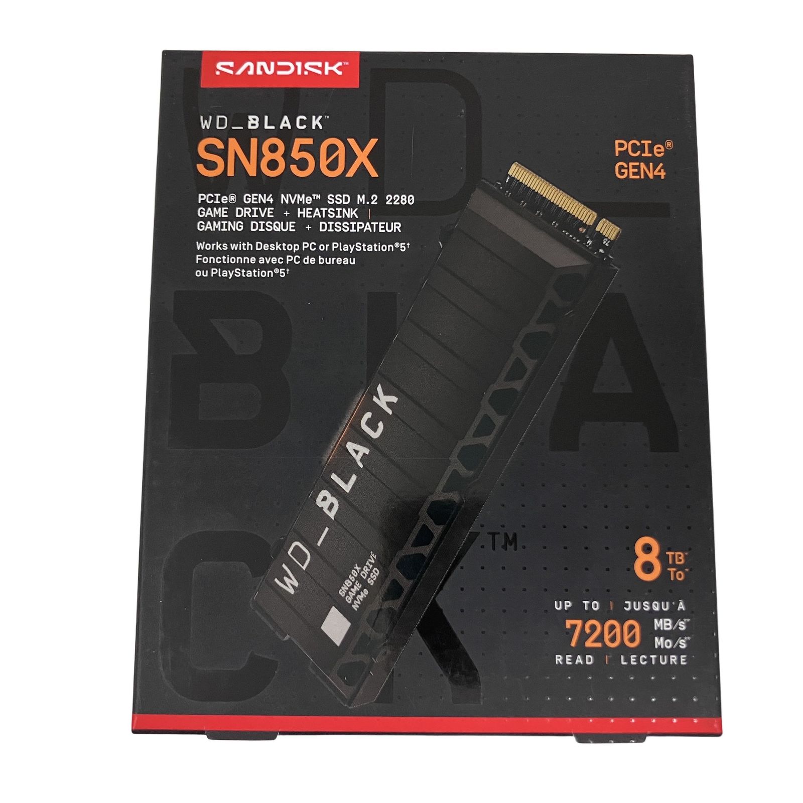 未使用】8TB NVMe Gen4 SSD WD_Black SN850X 8TB - ReRe