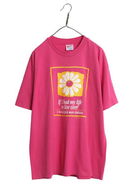 90s USA製 ボタニカル アート イラスト プリント Tシャツ メンズ XL 古着 オールド グラフィック シングルステッチ フラワー 大きいサイズ