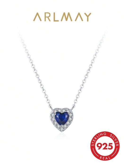 ジュエリー レディース ネックレス ペンダントネックレス 925スターリングシルバー オーシャンハート ブルー エターナルラブ ペンダントネックレス、女性への個性的なジュエリーギフト 1個入り
