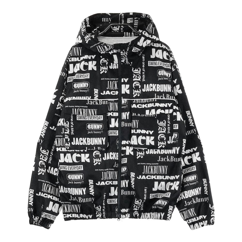 サイズ：4 JACK BUNNY ジャックバニー 2024年モデル フード付 ジップジャケット ロゴ 総柄 ブラック系 [240101718693] ゴルフウェア メンズ ストスト 7,920円